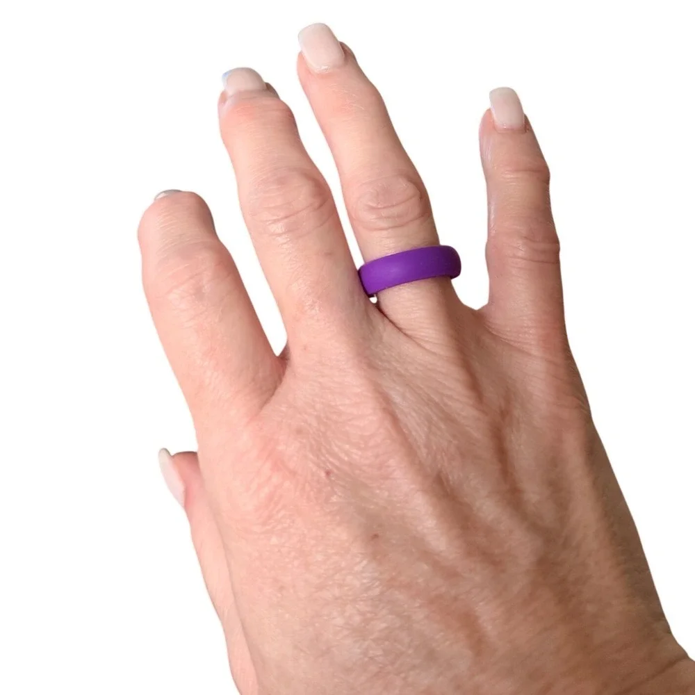 Purple Silicone Wedding Band Active‎ Lifestyle Rubber Ring Size 6